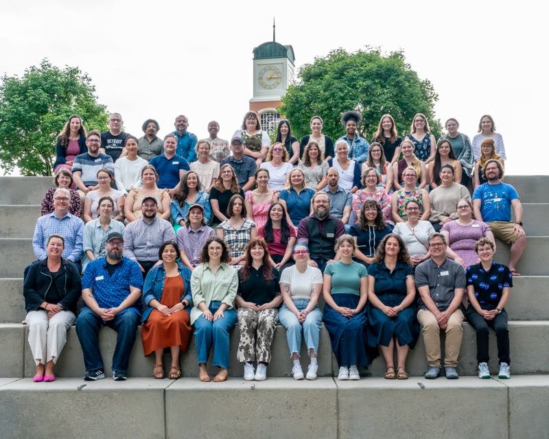 University Libraries Staff outside the Mary Idema Pew library in August, 2025